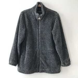 Pacific Trail Gray Sherpa Fleece Zip Up Jacket